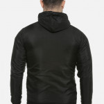 Men Black Solid Windcheater Bomber Jacket