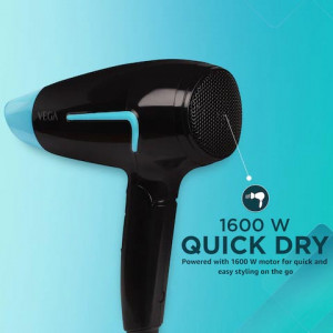 U-Style 1600 Foldable Hair Dryer with Cool Shot Button VHDH-24 - Black & Blue