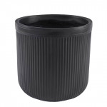 Black Vertical Ribbed Polyfibre Clay Pot