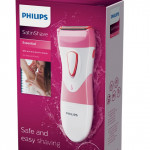Philips Beauty SatinShave Essential Women's Wet & Dry Electric Shaver for Legs, Cordless, Pink and White, HP6306/50