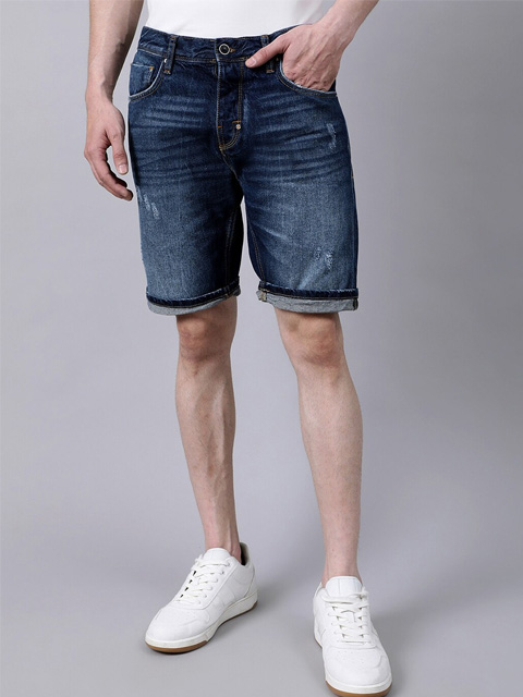 Buy Highlander Grey Washed Print Slim Fit Denim Shorts for Men Online at  Rs.559 - Ketch