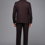 Men Burgundy Textured Slim Fit Single Breasted Formal Suit