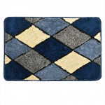 Set Of 2 Blue & Cream-Colored Printed Anti-Skid Doormat