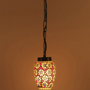 Multicoloured Mosiac Glass Hanging Lamp