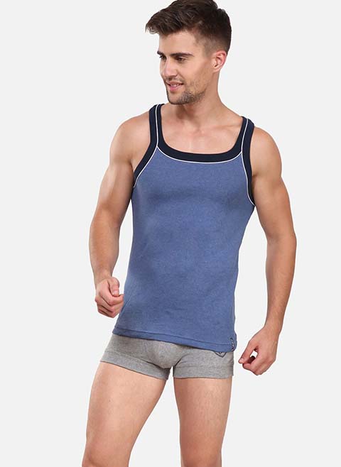 Men Blue Solid Innerwear