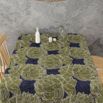 Green & Blue Printed Cotton Rectangular 6 Seater Table Cover