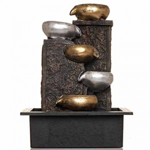 Global Grabbers Polyresin Table Top Indoor Outdoor Water Fall Fountain