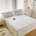 White Printed Double King Bedcover