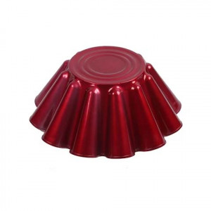 Maroon & White Solid Carbon Steel Brioche Mould 1.5 Litres