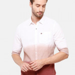 Men Rust Slim Fit Casual Shirt